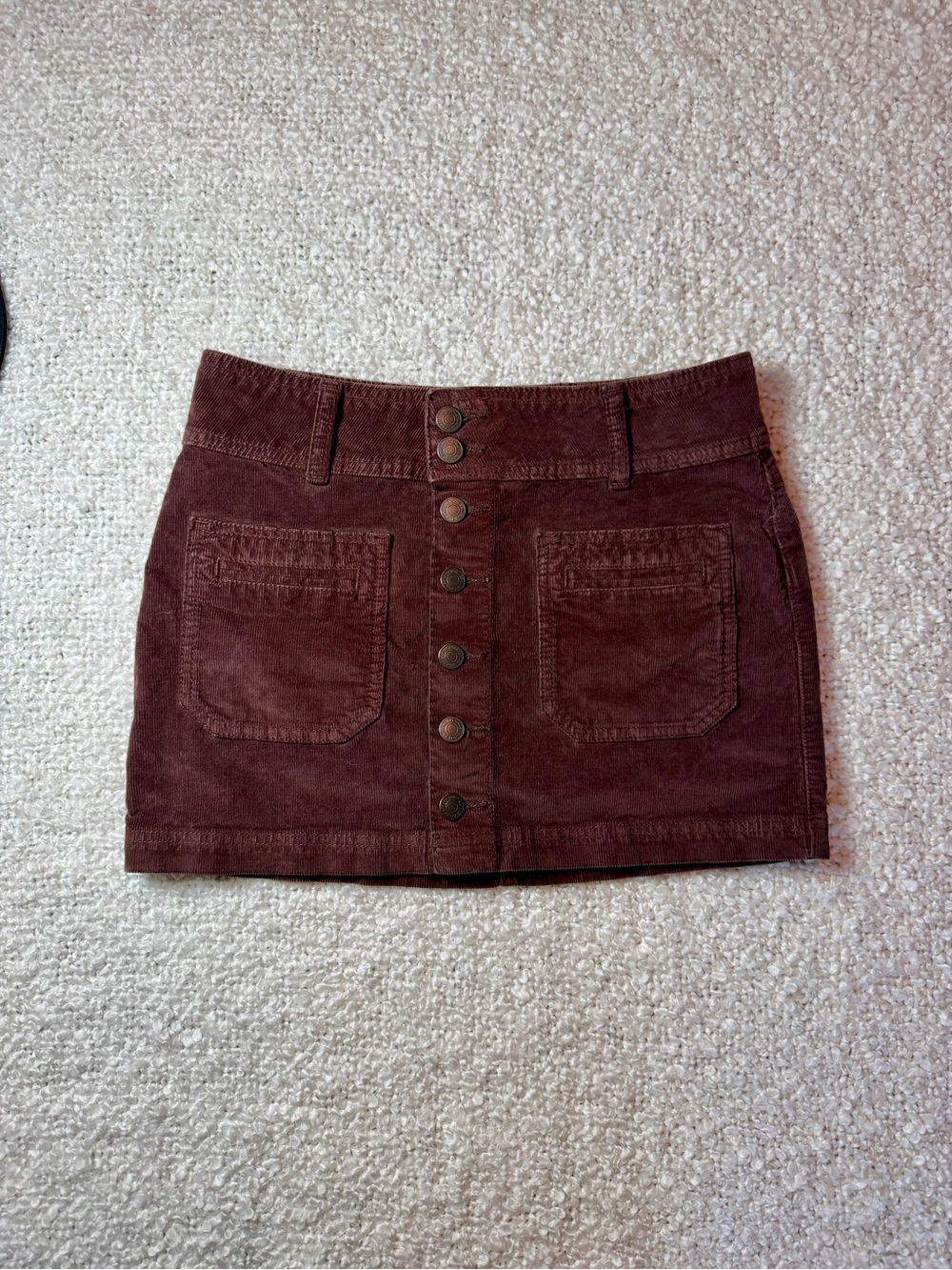 We The Free by Free People Brown Corduroy Button Front Mini Skirt Size 24